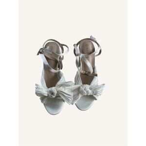 AlicePub White Strappy Block Heel Sandals with Bow Detail‎ size 7.5